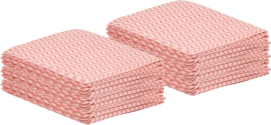 Superio Handy Wipes For Kitchen - Red Reusable Multi-Purpose Heavy-Duty Cleaning cloth for house, Bathroom, and office. Disposable Dish Towel (30)