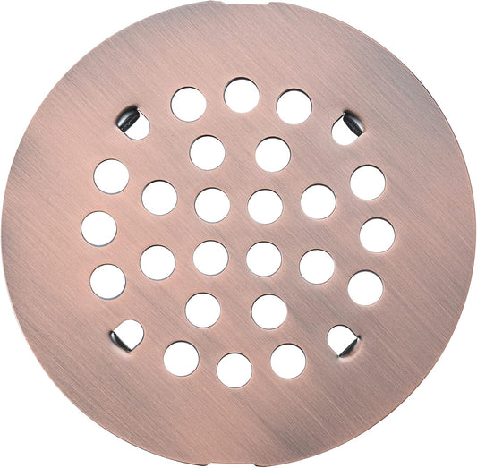rrajj 4-1/4 (4.25) Inch(108mm) Round Snap-in Shower Floor Drain Cover Replacement Cover (Antique Copper)
