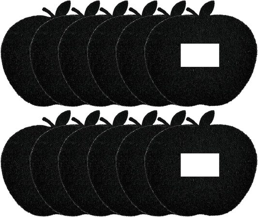 12-Pack Universal Trash Can Odor Absorbing Filters, Activated Charcoal Deodorizer for Trash Cans, Compost Buckets, Countertop and Recycle Bins (Apple)