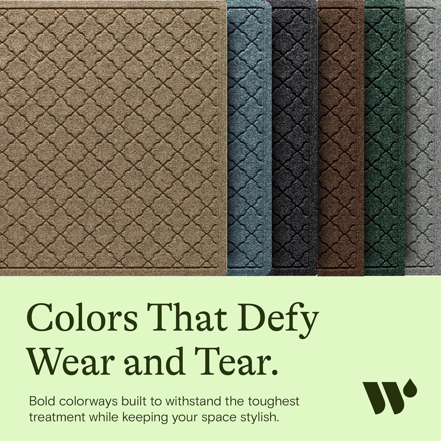 WaterHog Heavy Duty Doorway Mat, 3' x 5', Made in USA, Durable & Skid-Resistant Entryway Mat, Water-Trapping, Indoor/Outdoor Decorative Floor Covering, Cordova Collection, Khaki/Camel