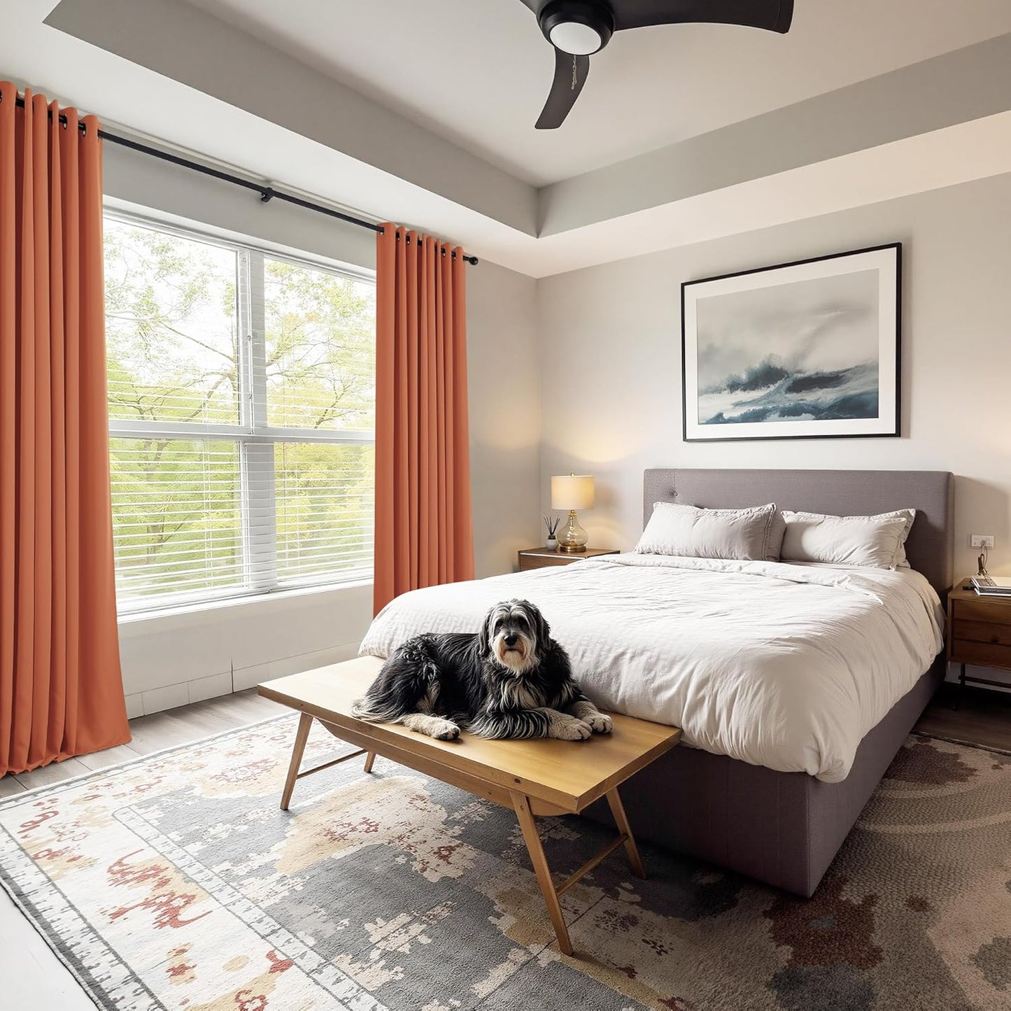 PONY DANCE Burnt Orange Short Blackout Curtains 36 inch Length for Kitchen, Privacy Small Black Out Grommet Half Window Drapes for Bathroom Cabinet Camper RV Bunk(W42 x L36 inch, 2 Panels)