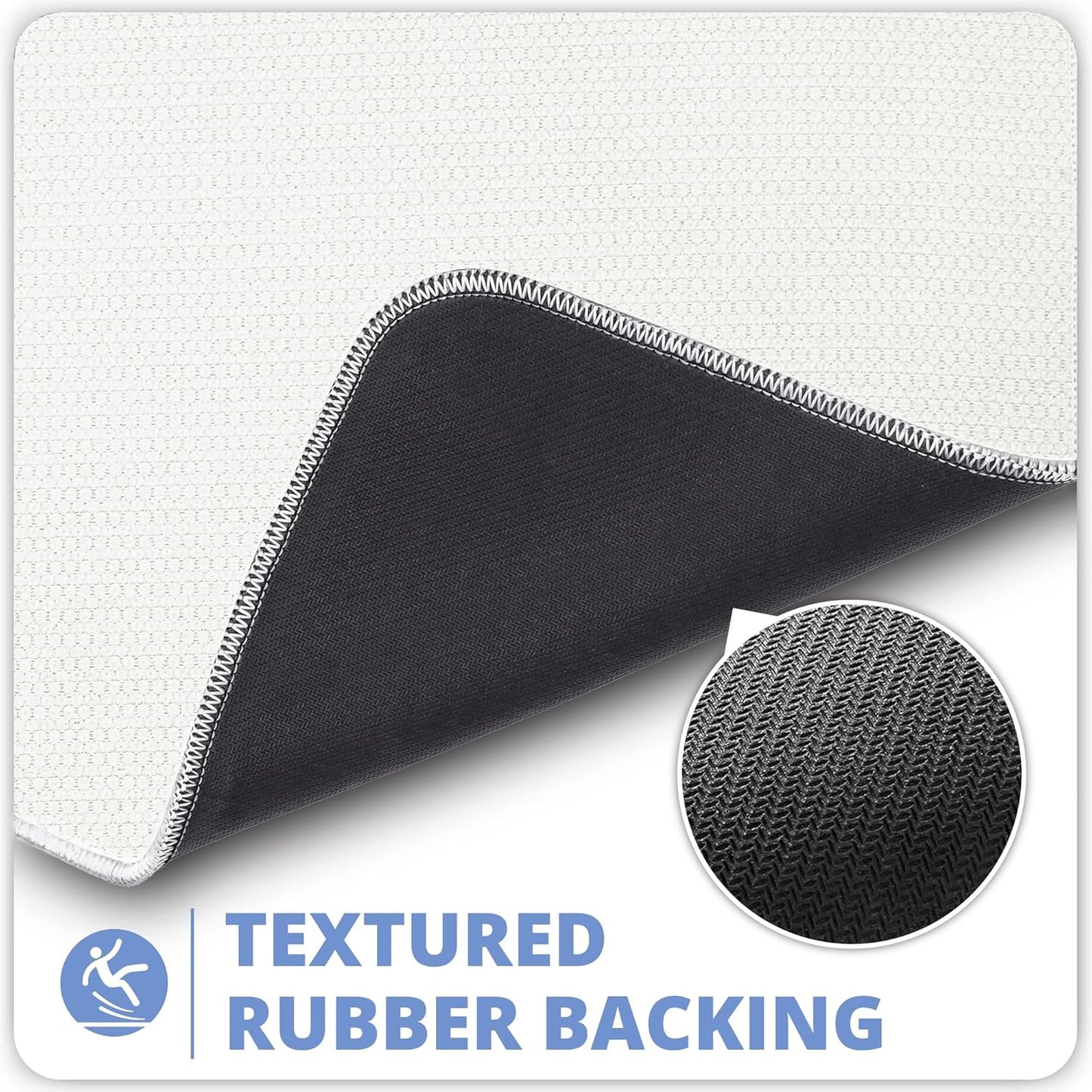 Toilet Rugs U Shaped Bathroom Rug,Machine Washable Non Slip Quick Dry Super Absorbent Ultra Thin Toilet Mats for Bathroom Toilet.White,1'8"x2'(20x24inch)