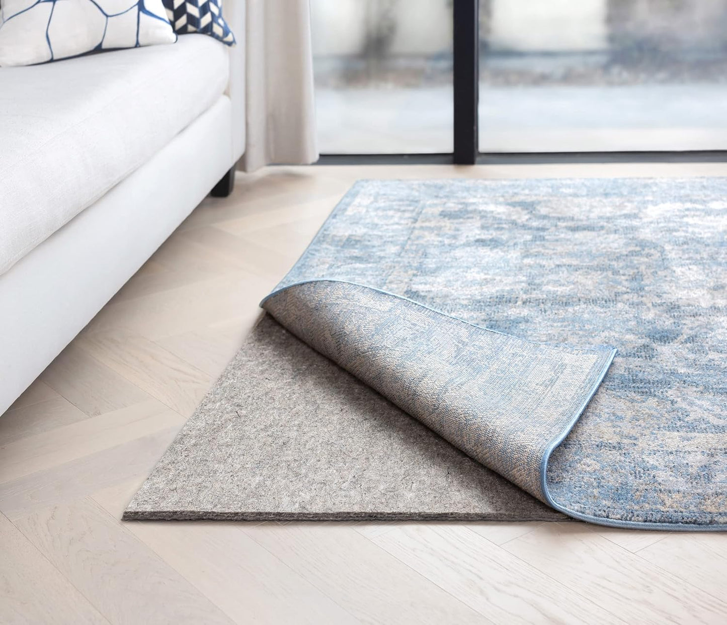 RUGPADUSA - Dual Surface - 4'x6' - 1/2" Thick - Felt + Rubber - Non-Slip Backing Rug Pad - Adds Comfort and Protection - for Hard Surface Floors