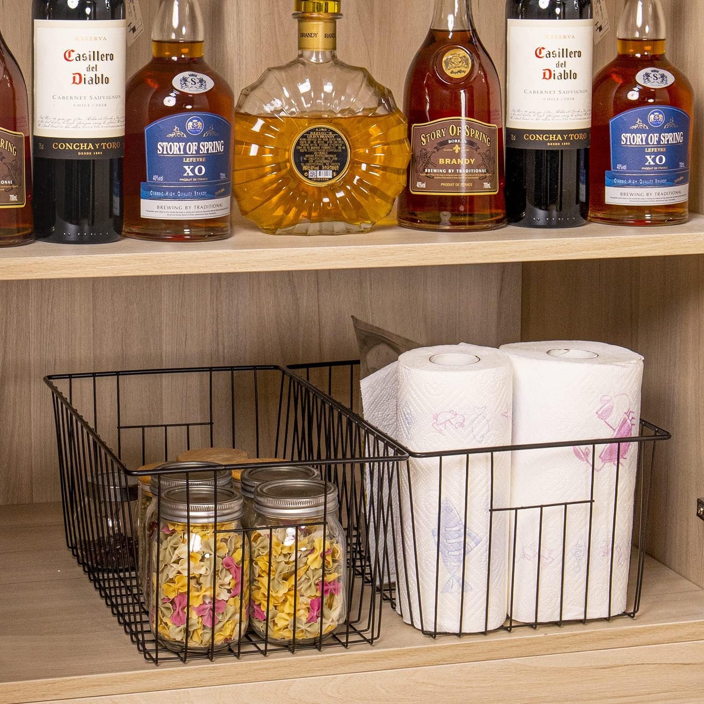 16inch Upright Freezer Organizer Baskets for 13-14,16-21 cu.ft Standup Freezer, Settle freezer chaos and reduce food waste effectively, Durable, Fully Use Space, Improve Air Circulate, Black, Pack 4