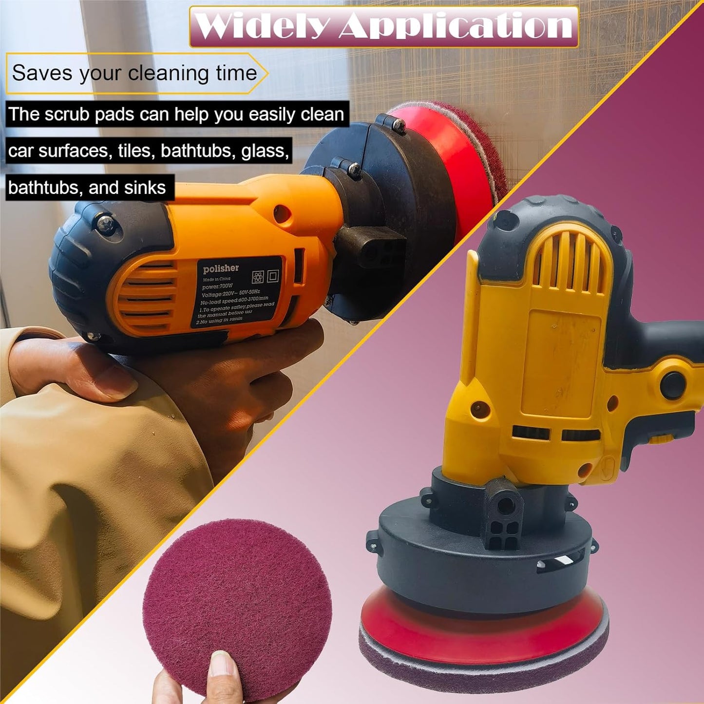 10 PCS 5 Inch 400 Grits Multipurpose Scrubber Scouring Pads Flocking Scuff Pads -Hoop and Loop Scuff Pads Conditioning Discs Polishing Pad for Furniture Automotive Cleaning, Rust Removal