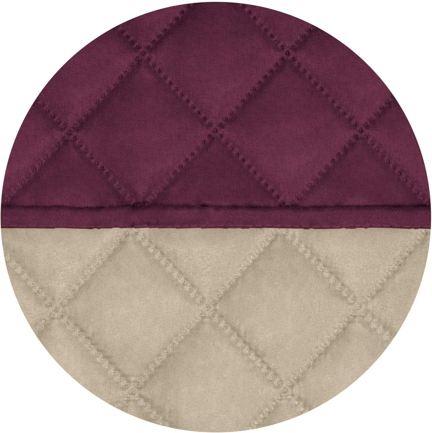 PureFit Reversible Quilted Recliner Sofa Cover, Water Resistant Slipcover Furniture Protector, Washable Couch Cover with Elastic Straps for Kids, Dogs, Pets (Small, Wine/Beige)