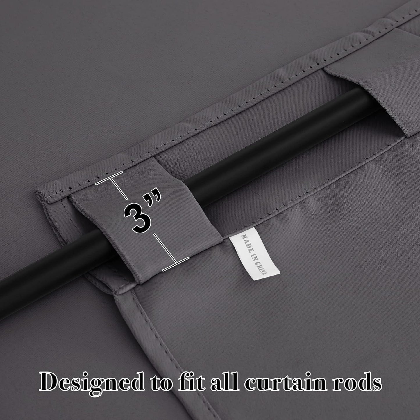 RYB HOME Blackout Curtains for Living Room, Back Tab & Rod Pocket Top Insulating Window Decor for Bedroom Dining Sliding Glass Door Home Office, W 62 x L 84, Grey, 2 Panels