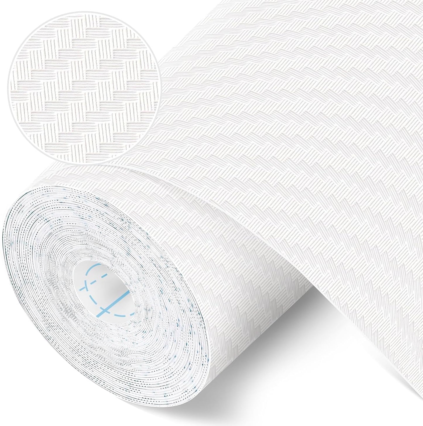 Self-Adhesive Shelf Liner Kitchen Liner, Waterproof Backed Paper Easy Peel and Stick Contact Liner Without Residue for Decor Your Desk Surface, Kitchen Countertops (White, 11.8 x 118.1 inches)