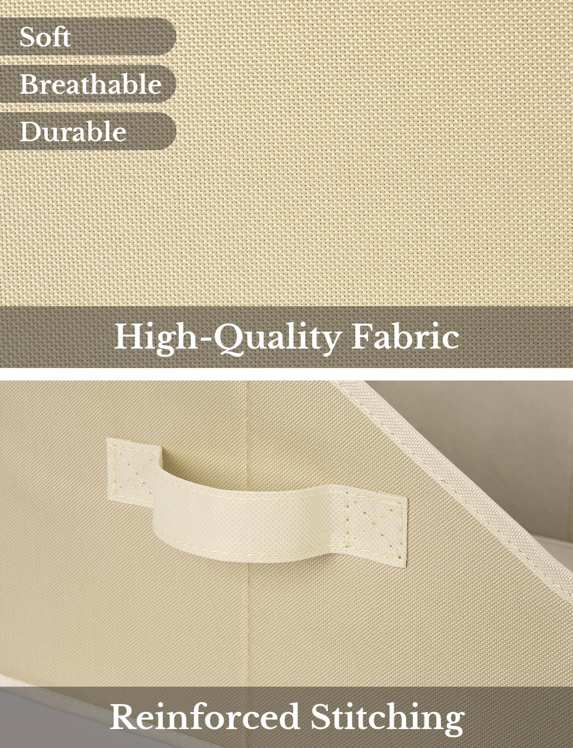 StorageWorks Closet Storage Bins, Trapezoid Organizer Box for Shelves, Fabric Clothes Bin, Foldable Organizing Baskets with Handles, Small, Light Brown, 3-Pack