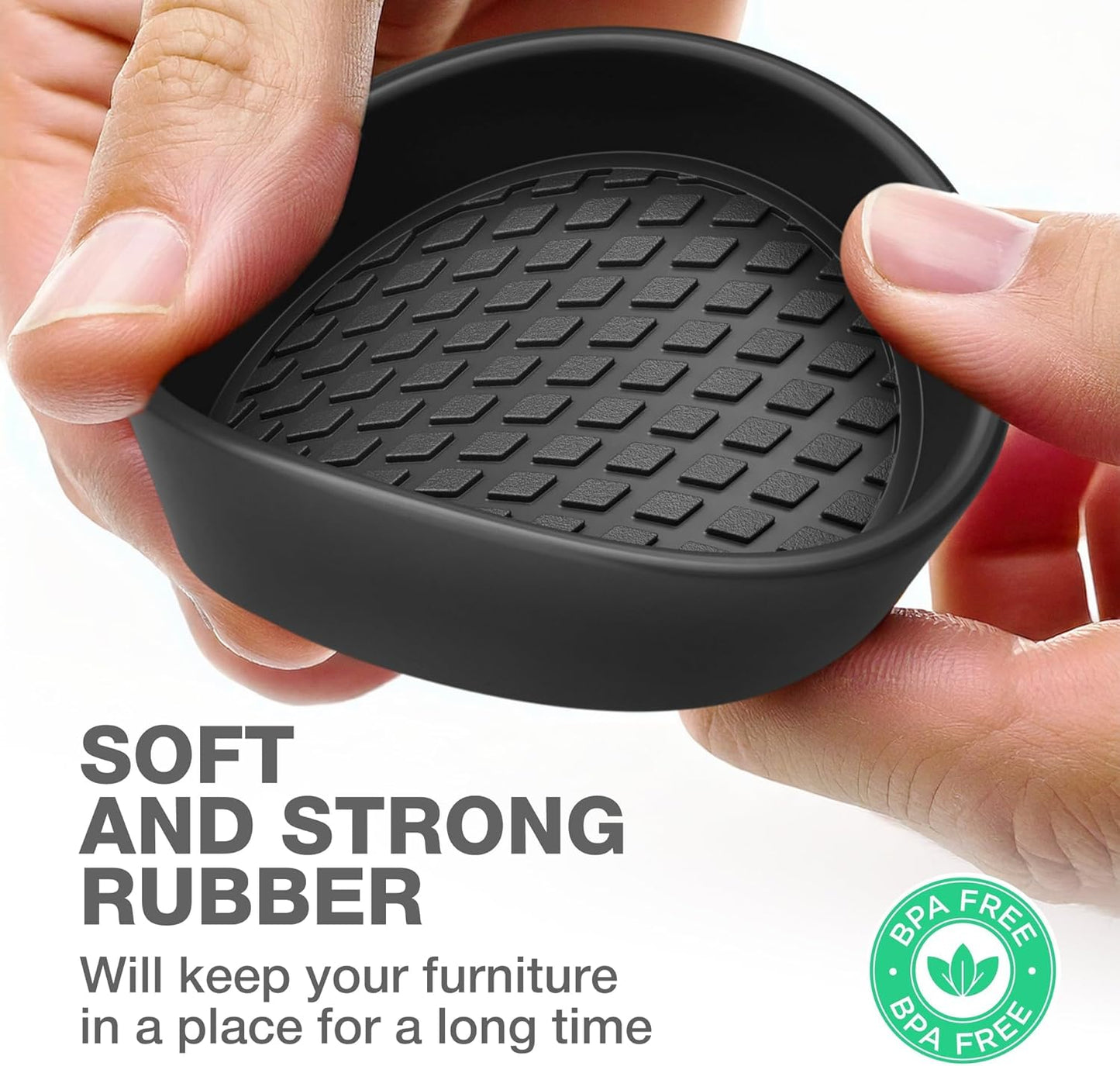 Furniture Cups X-PROTECTOR – 2.5" Caster Cups 8 PCS – Round Furniture Coasters – Ideal Bed Stoppers – Non Skid Furniture Pads with a Perfect Design – Rubber Furniture Pads - Protect Any Flooring!