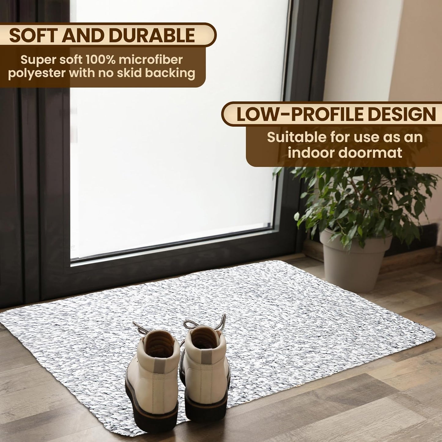 Premium Microfiber Indoor Door Mat – 36"x60" Washable Entry Mat, Non-Slip, Waterproof Backing, Super Absorbent, Low Profile Entryway Doormat for Indoor Entrance