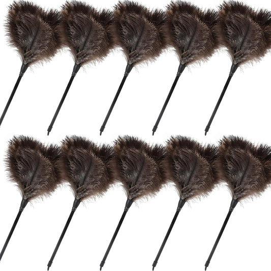 Ostrich Feather Duster-14.9 Inch Mini Natural Feathers Dusters with Plastic Handle Reusable Handheld for Cleaning Supplies Home Car Office(10pcs)