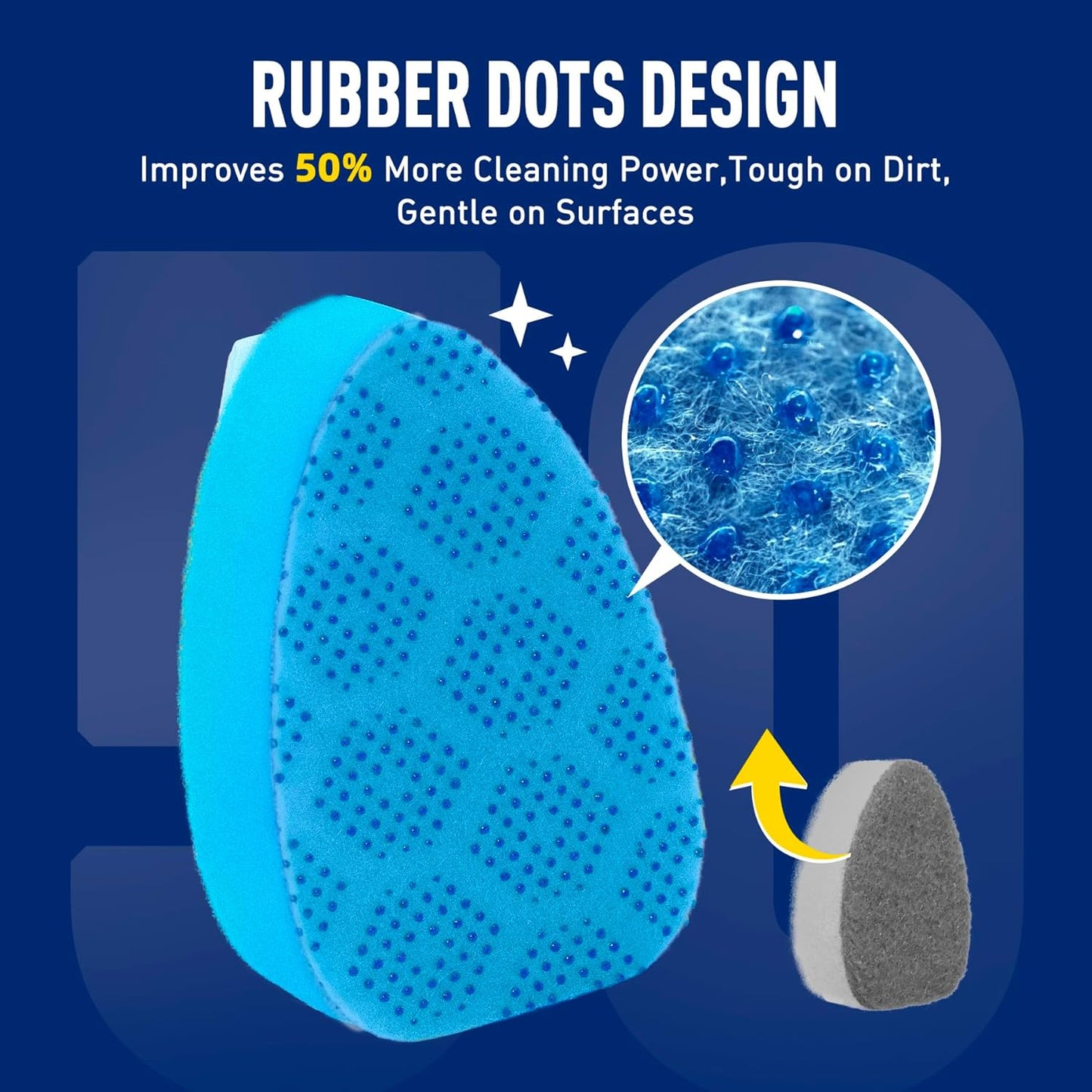 Scrub Dots Dishwand Refills Sponge Heads, Dish Wand Refill, Scrubber Replacement Head, Non Scratch Brush Soap Filled Dispensing Handle,Heavy Duty Dishwashing Pads Dispenser Dishwasher Cleaning