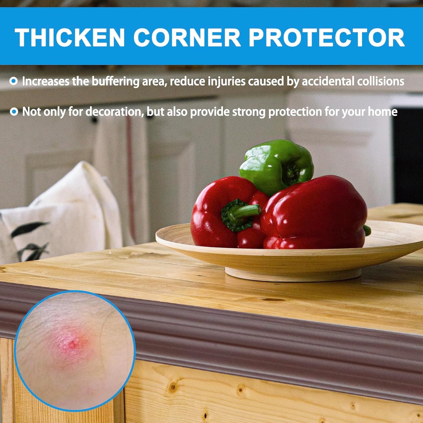 Wall Corner Protector Peel and Stick Corner Trim Molding Flexible Inside & Outside Wall Edge Guard Self Adhesive Moulding Trim for Edge Use, Brown, 1.6” W x 40’ L