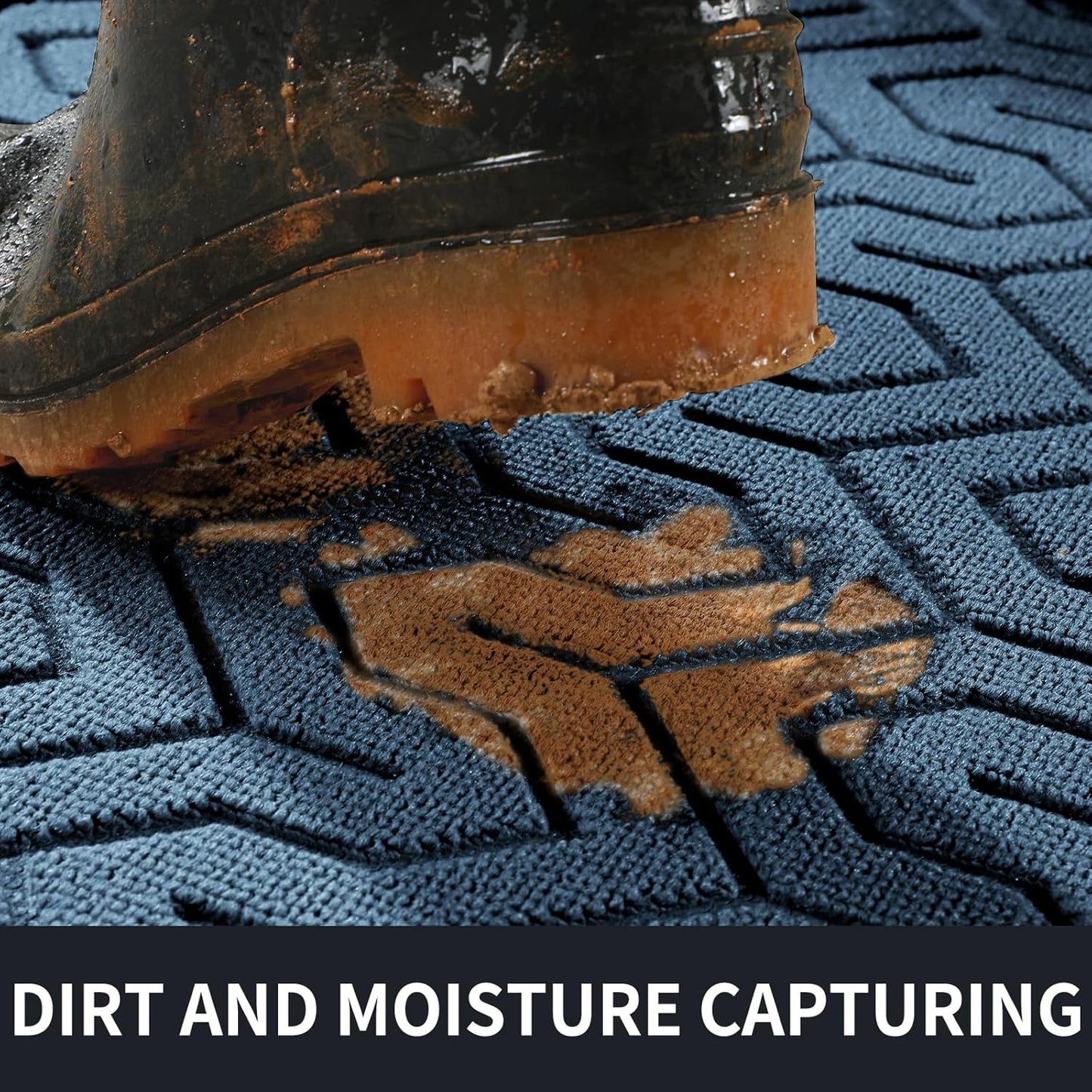 Yimobra Large Door Mat Outside Entrance 36x24, Waterproof Heavy Duty Outdoor Mats for Front Door, Non Slip Rubber Entry Mat for Garage Patio, Easy Clean, Blue