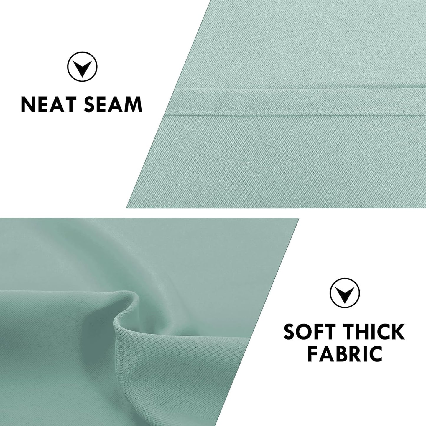 DWCN Blackout Curtains for Living Room Thermal Insulated, Energy Saving & Noise Reducing Bedroom Curtains, Sage Green, W 70x L 72 Inch, Set of 2 Rod Pocket Curtain Panels