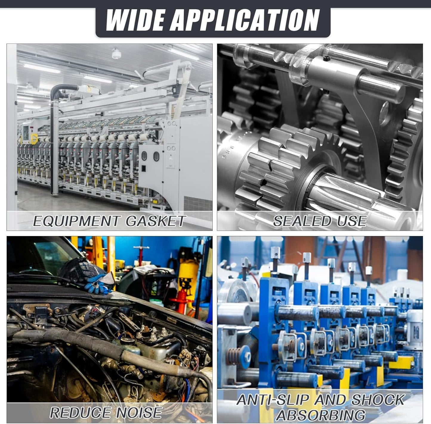 Adhesive Rubber Strips Neoprene Sheets, Rolls & Strips with Adhesive Backing Rubber Pads Self Stick Seal Gasket Sticky Back for Matting Padding - 4" Wide x 1/16" Thick x 10' Long