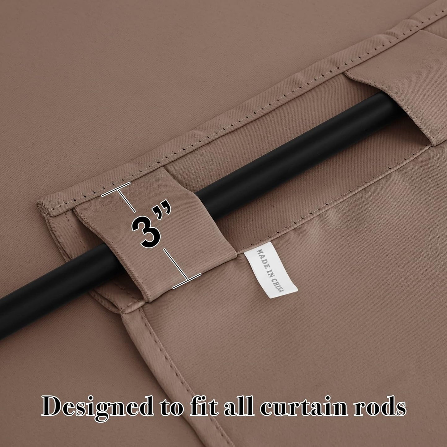 RYB HOME Bathroom Curtains Blackout - Thermal Insulating Privacy Small Window Curtains Short for Bedroom Basement Kitchen Kids Nursery Cabinet, Wide 42 x Long 30 inches, 2 Panels, Mocha