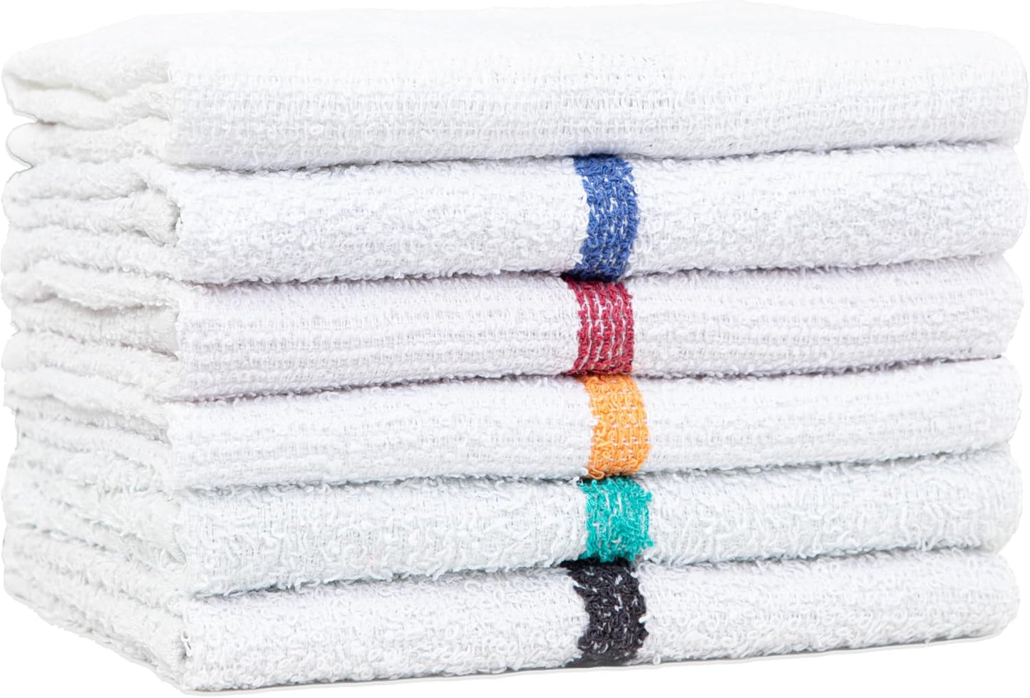 Arkwright Qwick Wick Bar Mop Towels - (Pack of 12) 100% Cotton Quick Dry Dishcloths, Super Absorbent Multipurpose Cleaning Rags for Restaurants, Kitchen, Bathroom, Hotel, 16 x 19 in, Green Stripe