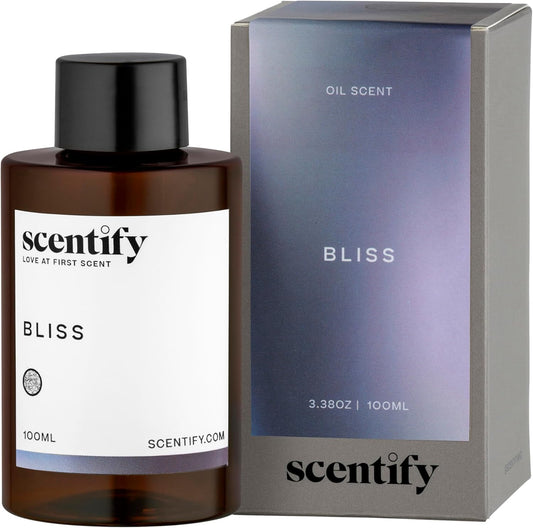 Scentify Bliss Aroma Oil Refill Scent for Oil Diffusers - Eucalyptus, Bergamot, Tea & Powdery Scents - Luxurious Relaxing Aromatherapy Diffuser Fragrance 100ml, 3.38 oz