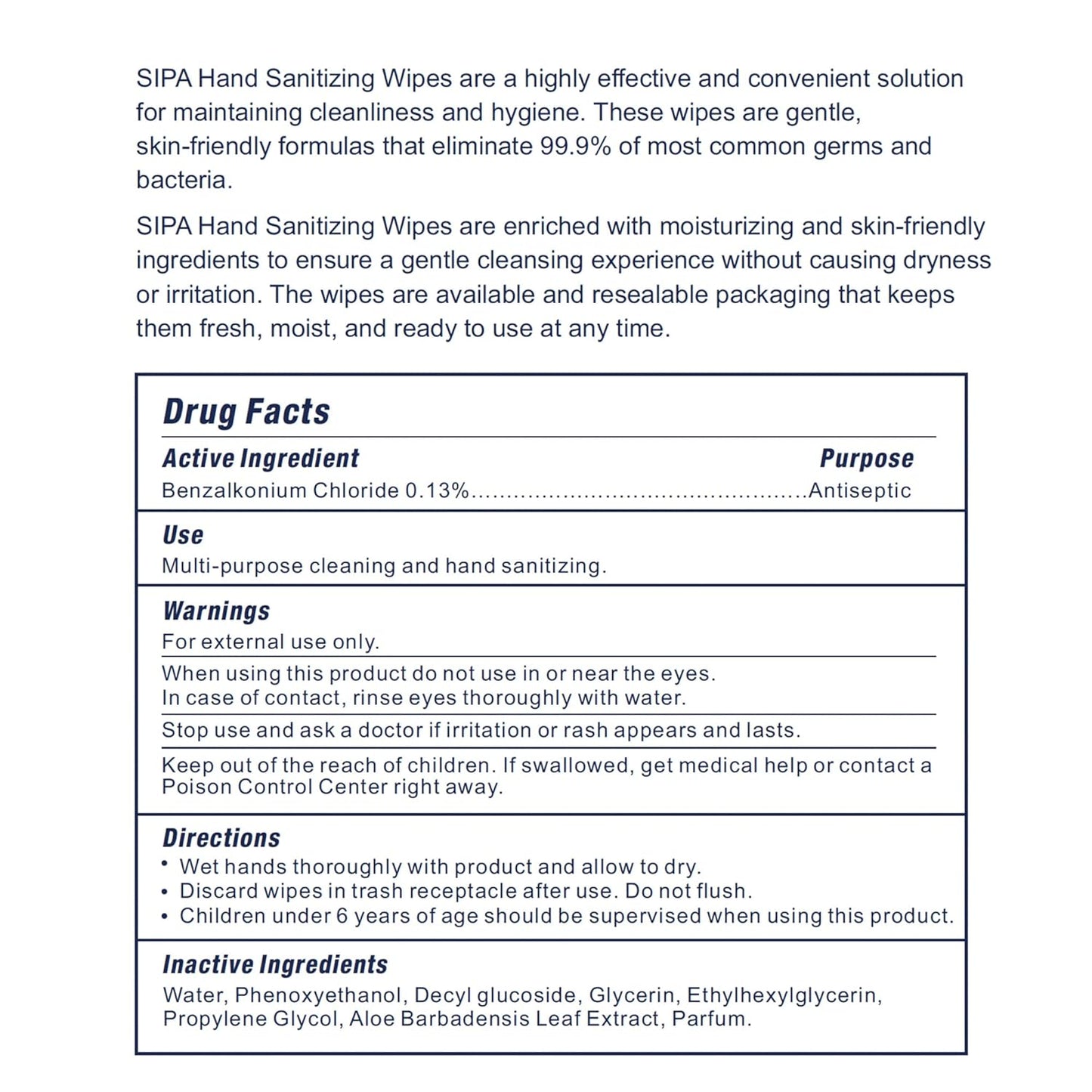 SIPA Hand Sanitizing Wipes 100 WIPES/CANISTER, Soft Textured Wipes, Fresh Scented, (24 CANISTERS)