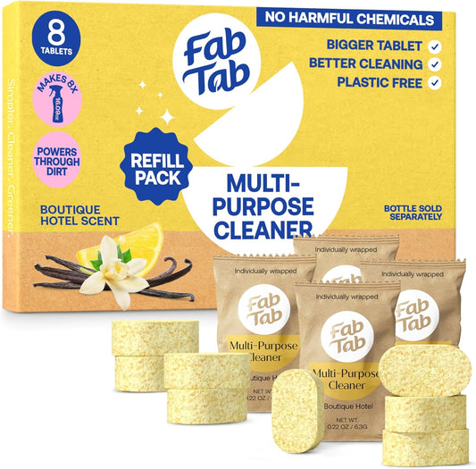 Fab Tab Fabtab Sustainable Multi-surface Cleaner Refill Cleaning Tablets For All Surfaces, Plant-based, No Harsh Chemicals, Citrus Scent (bottle Not Included)
