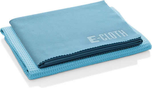 E-Cloth Microfiber Cleaning Cloth Glass Kit - Microfiber Towel Window Cleaning Kit - Microfiber Towels for Cars, Windows, Mirrors, & More - Alaskan Blue
