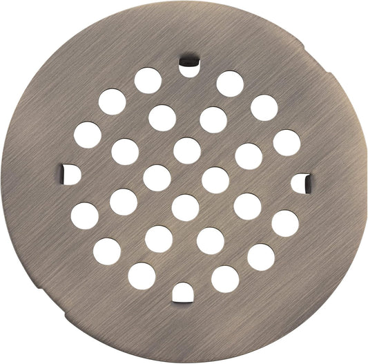 rrajj 4-1/4 (4.25) Inch(108mm) Round Snap-in Shower Floor Drain Cover Replacement Cover (Antique Brass)