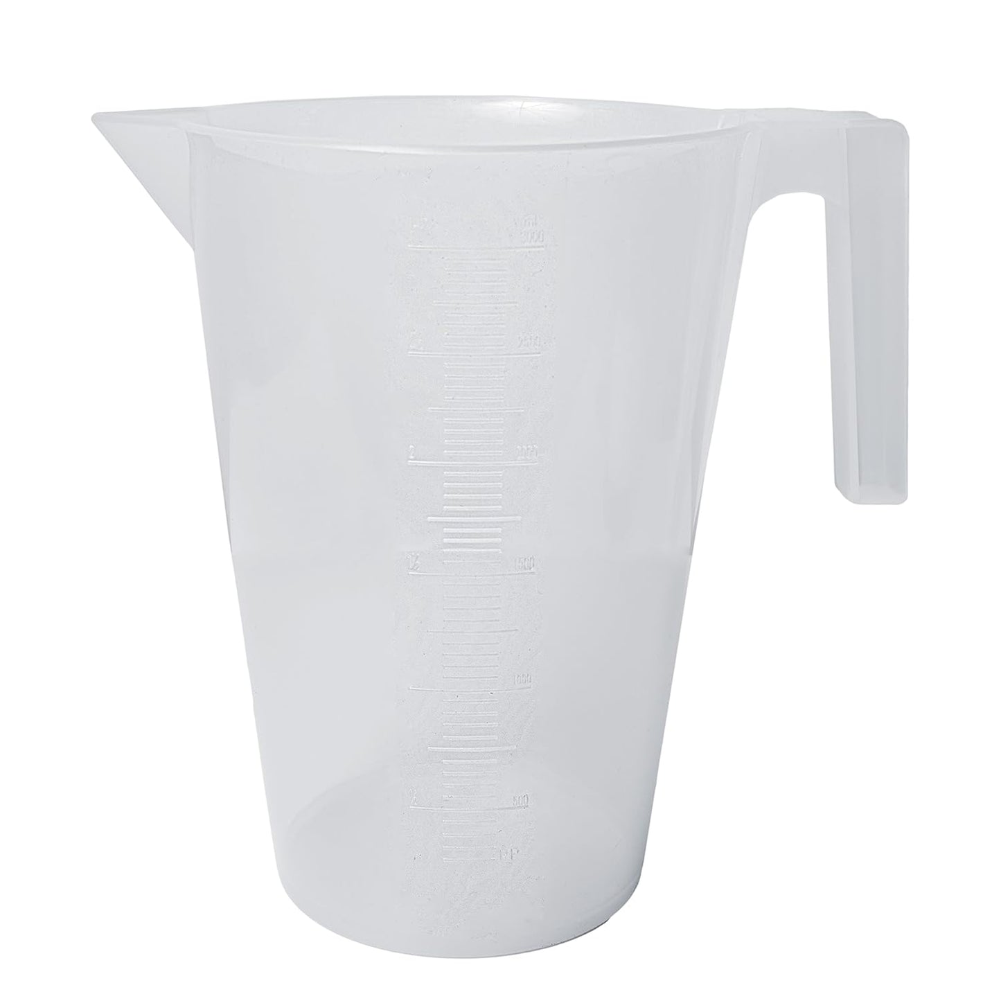 SP Bel-Art Tall Form 3000 ml Polypropylene Graduated Pitcher, 10ml, Chemical-Resistant Measure Pitcher, Heat-Resistant to 121°C, Durable Shatterproof Design for Lab, Kitchen, and Industrial Use