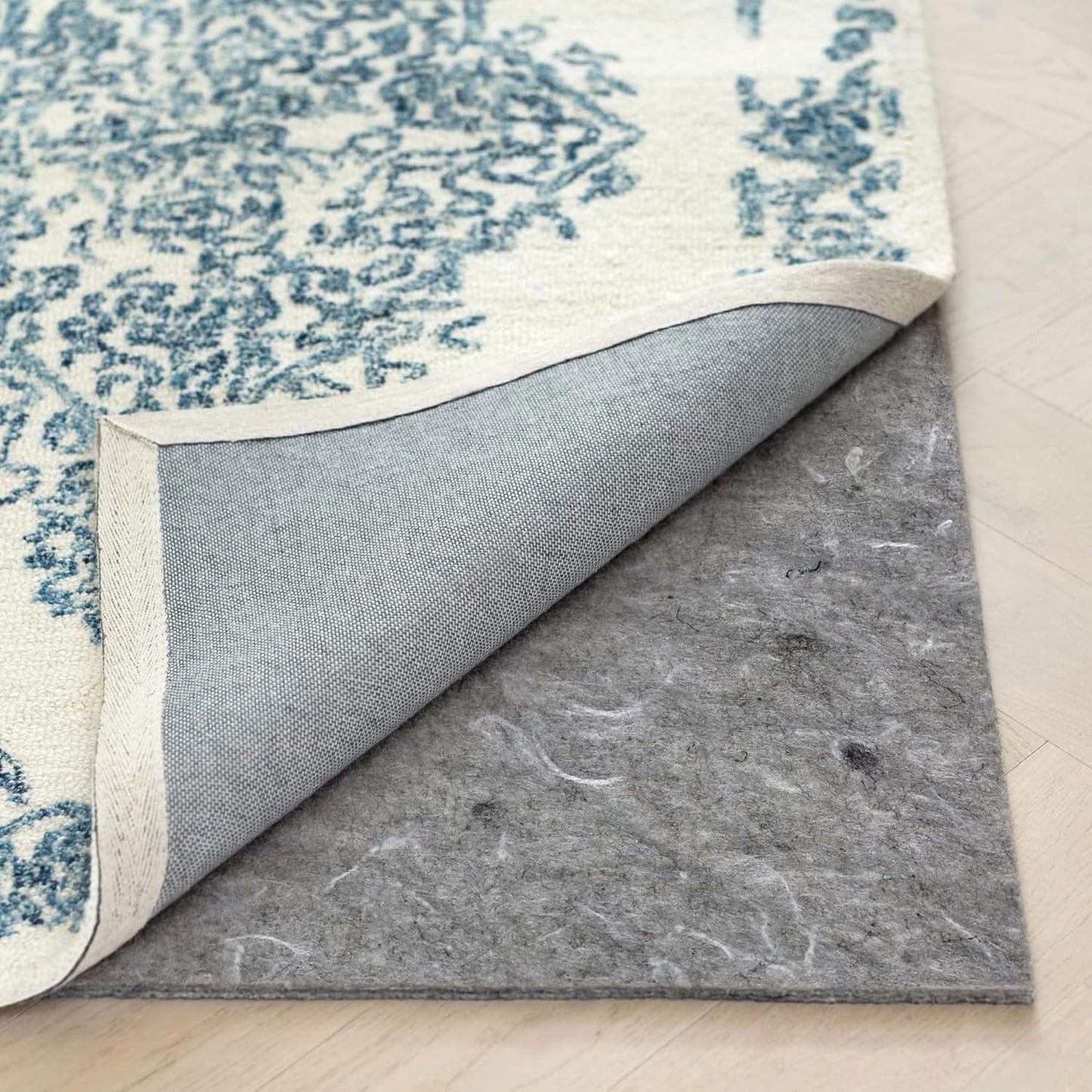 RUGPADUSA - Dual Surface - 2'x3' - 1/8" Thick - Felt + Rubber - Non-Slip Backing Rug Pad - Adds Low-Profile Comfort and Protection