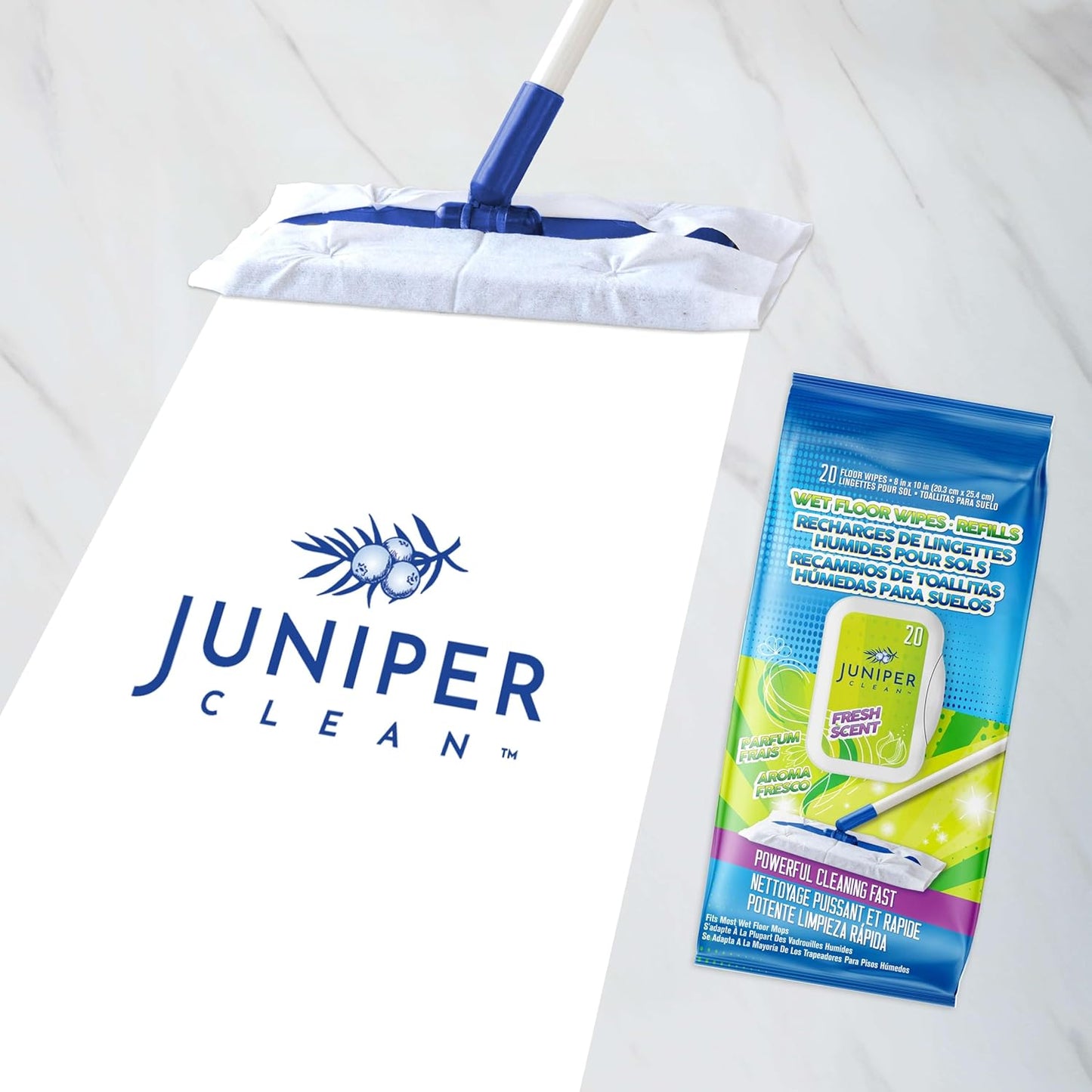 Wet Floor Wipes, Multi Surface Floor Cleaner Wet Mop Pads Fit Swiffer Sweeper Mop, Fresh Scent & Plant-Based Textured Cloth Trap Absorb Dirt, 20 Count (Pack of 3)