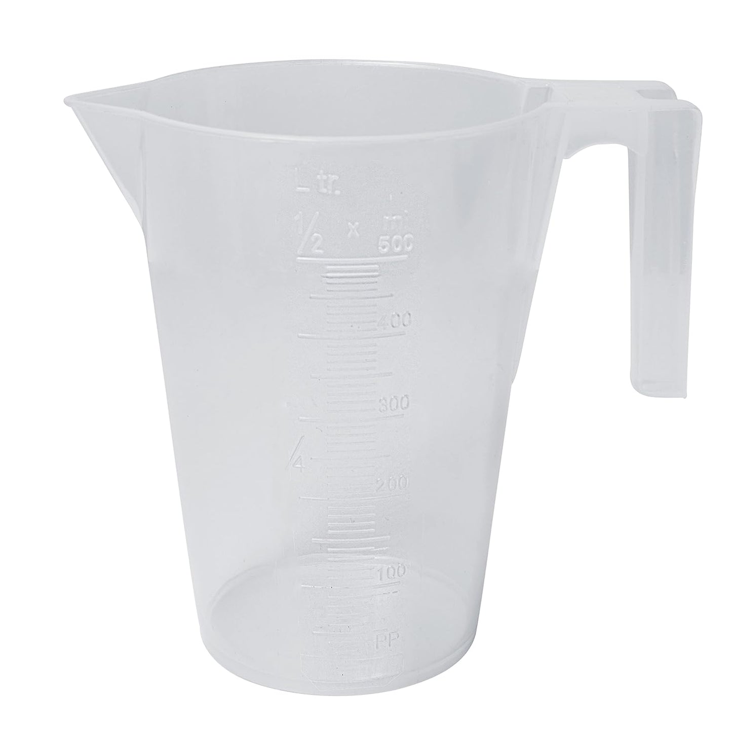 SP Bel-Art Tall Form 500ml Polypropylene Graduated Pitcher, 10ml, Chemical-Resistant Measure Pitcher, Heat-Resistant to 121°C, Durable Shatterproof Design for Lab, Kitchen, and Industrial Use