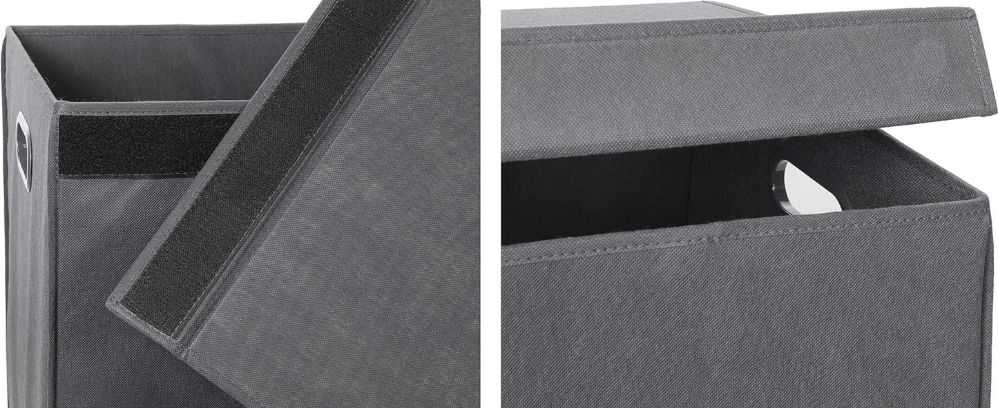 Simple Houseware Double Laundry Hamper with Lid and Removable Laundry Bags, Dark Grey