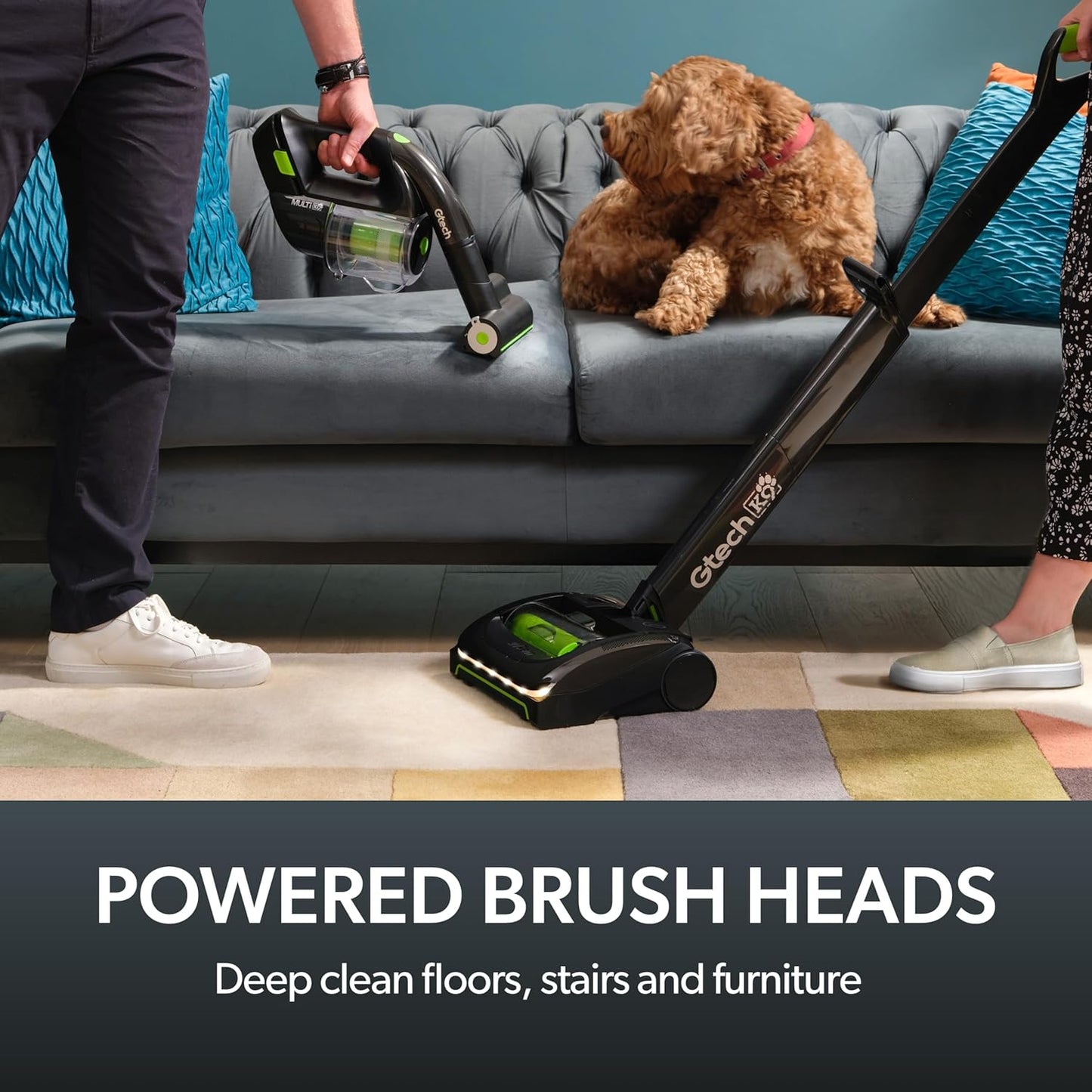 Gtech AirRam 2 K9 and Multi MK2 K9 Cordless Vacuum Cleaner Bundle - Includes The AirRam Upright and The MK2 Portable Handheld - Rechargeable 22V Lithium Ion Battery - Perfect for Stubborn Pet Hair