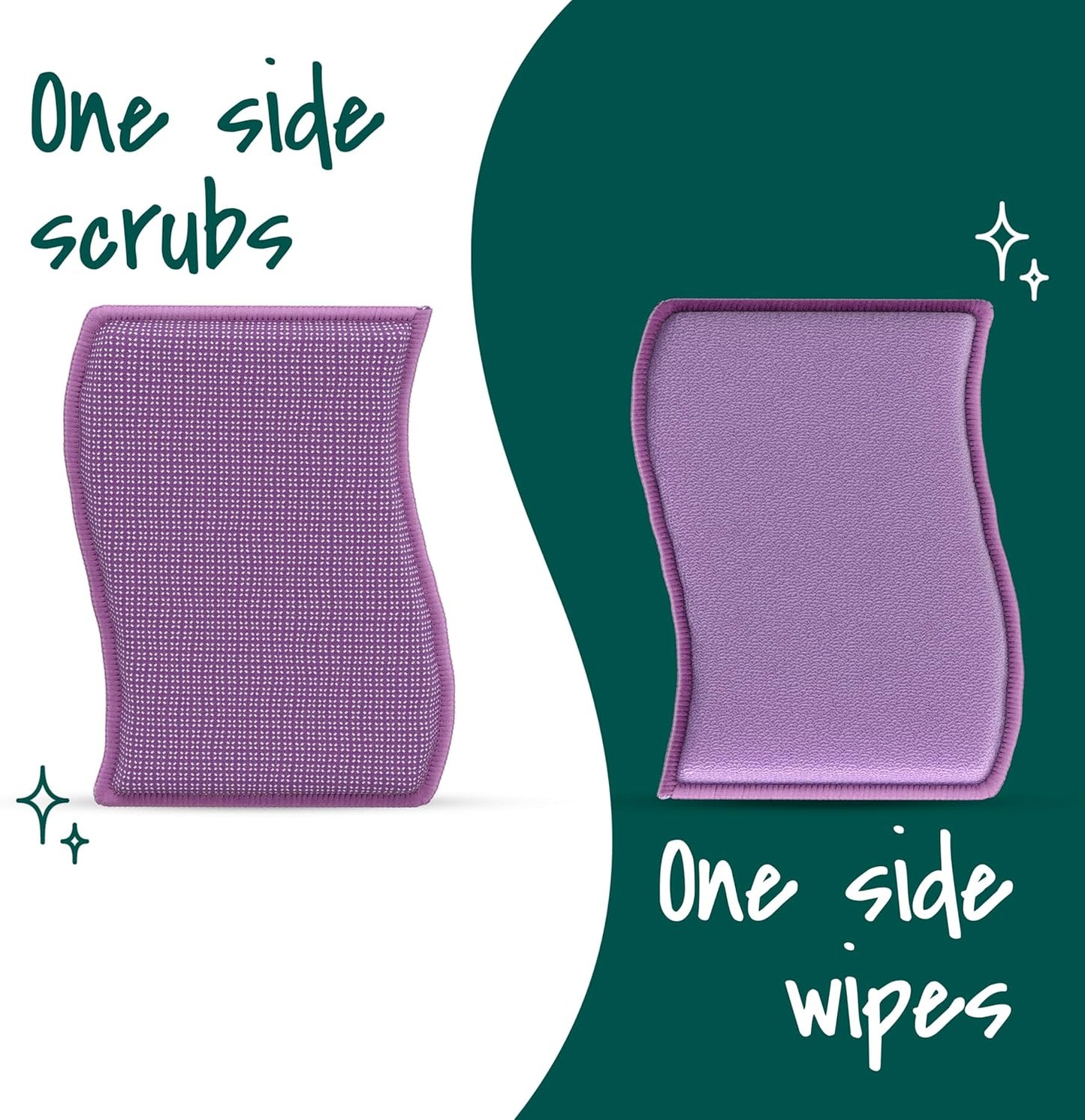 Scotch-Brite Stay Clean Scrubber Pads, Non-Scratch Dish Sponges for Kitchen Cleaning, 12 Count, Rinses Clean, Odor-Resistant, Safe on Non-Stick Cookware, Pots, Pans, and Glassware