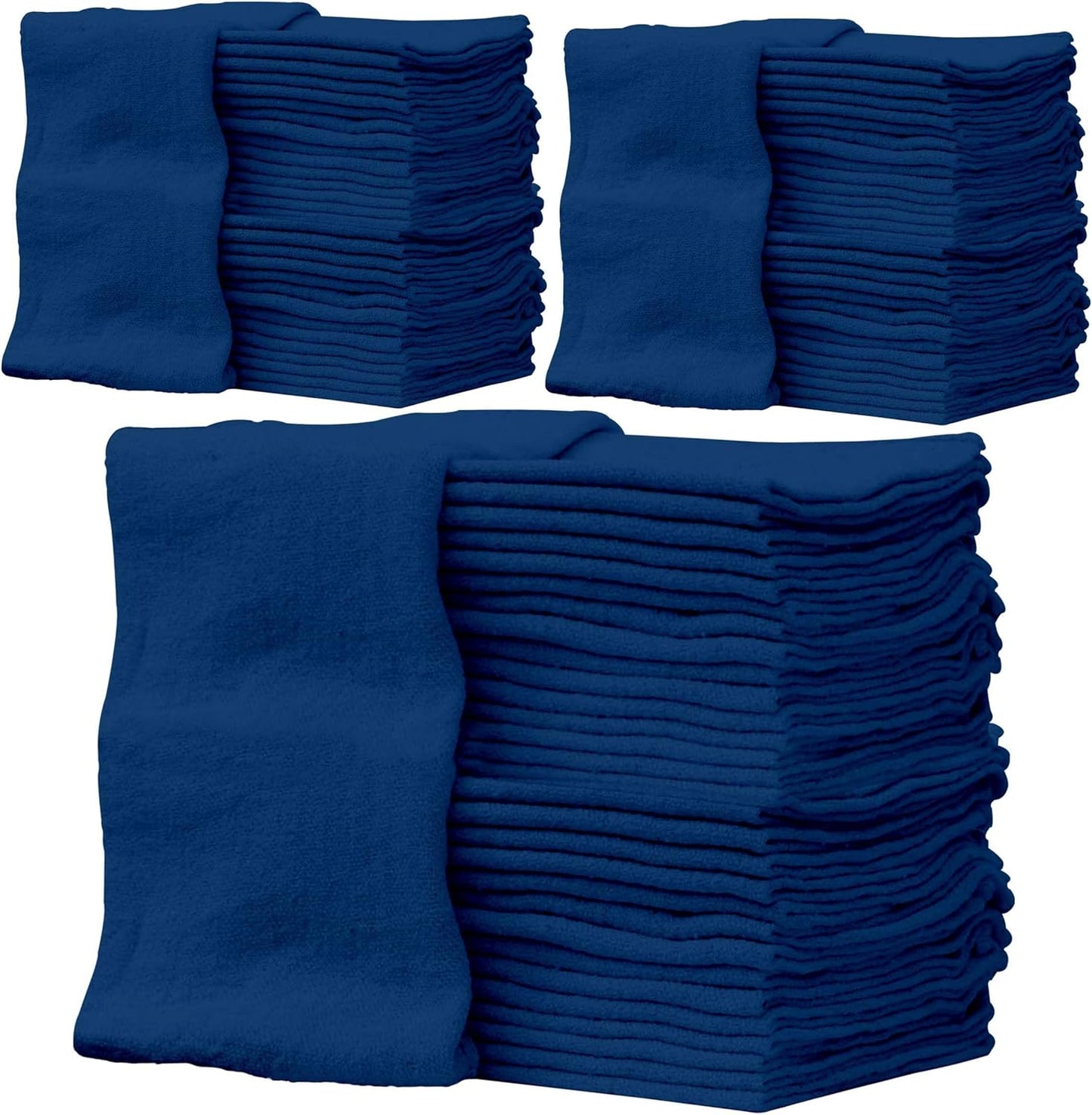 ZUPERIA Cotton Shop Towel – Multipurpose Cleaning Cloths (14" x 12" - Pack of 500 - Blue) Reusable Shop Rags for Automobiles, Industrial, Restaurants, Garage, and Homes