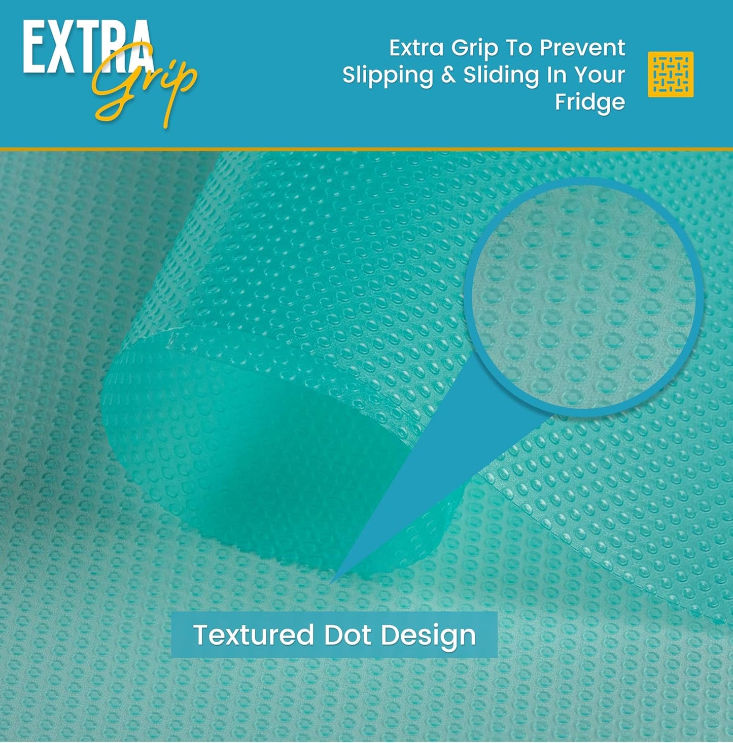 Refrigerator Liners for Shelves (16 Pack) by Linda’s Essentials - Non-Adhesive Shelf or Drawer Liner, BPA-Free Fridge Mats for Kitchen & Cabinets, Easy to Clean, Ideal Household Essentials (Blue)