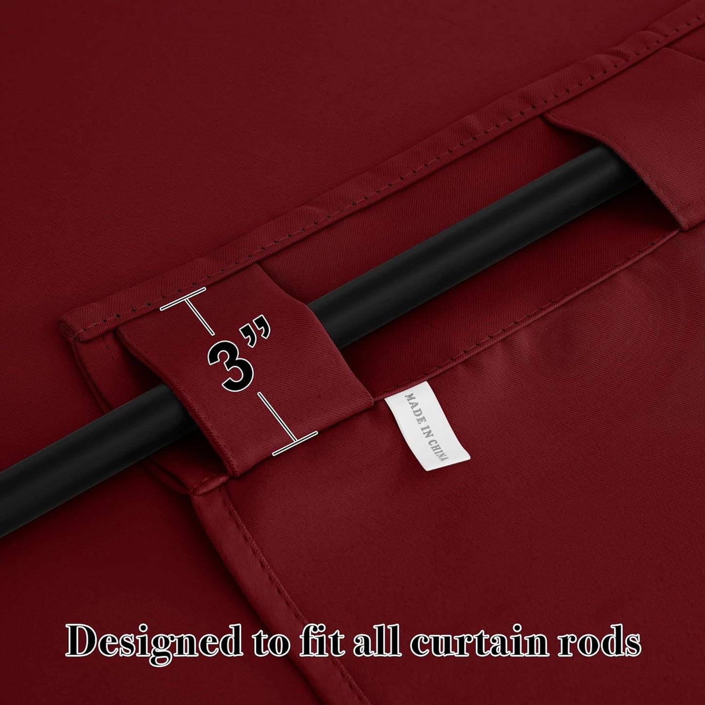 RYB HOME Small Window Curtains - Blackout Insualting Privacy Curtains for Kids Bedroom Kitchen Bathroom Basement Cafe Cabinet Tiers Drapes, 34 Width x 30 Length, 2 Panels, Burgundy Red