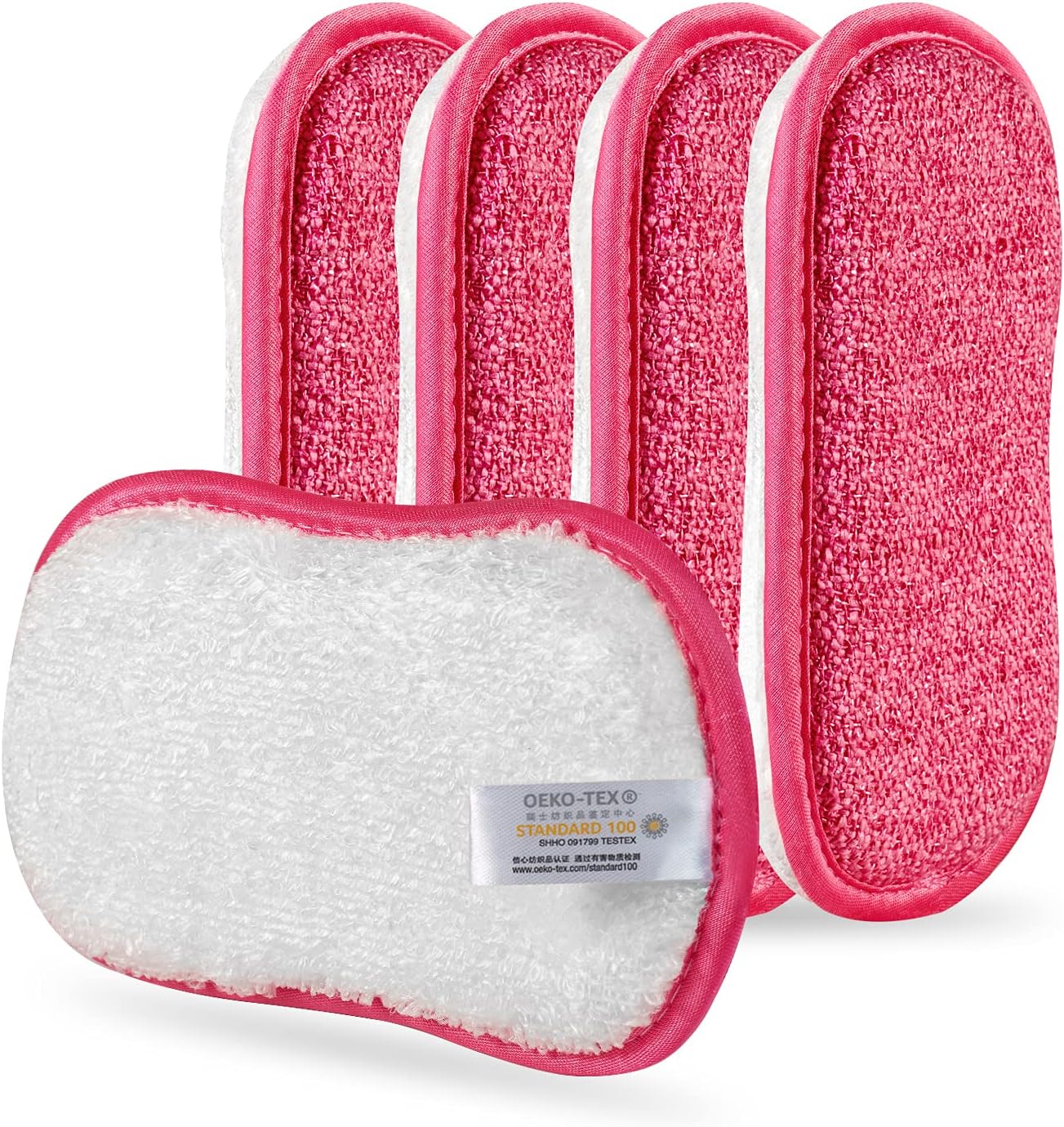 Kitchen Dish Sponge Scrubber Non Scratch, Dishcloth No Odor Reusable Washable Multipurpose Scrub Pads Sponges Heavy Duty for Dawn Dish Soap Cleaning of Sink Pans