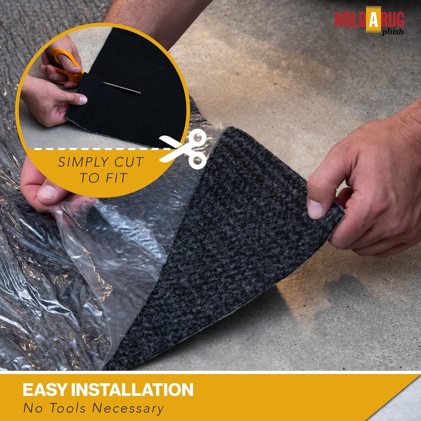 Hold-a-Rug Plush 3' x 12' Nonskid, Nonslip Rug Pad, Reversible Gripper, ¼ Thick, Safe for All Floors and Carpet, Keep Area Rugs Secure