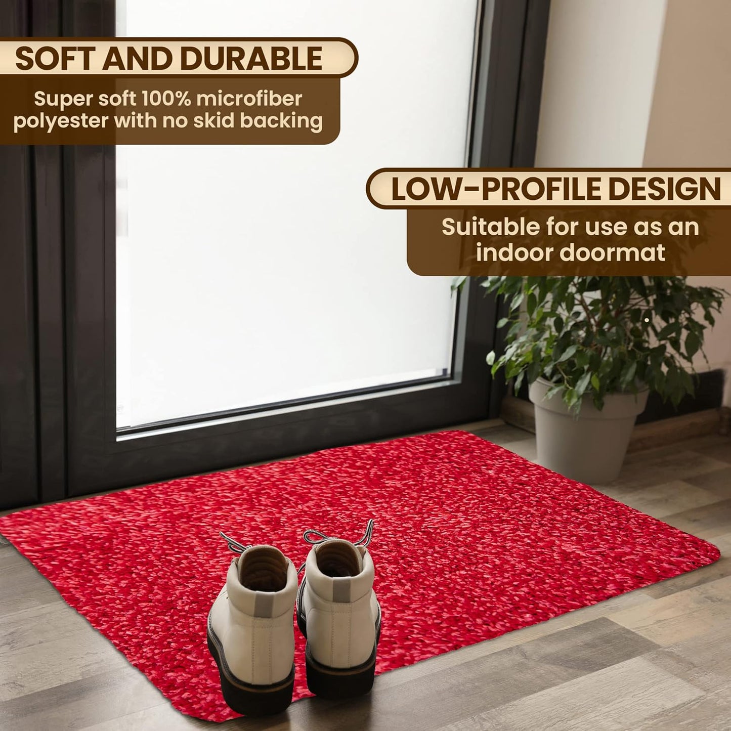 Premium Microfiber Indoor Door Mat – 24"x36" Washable Entry Mat, Non-Slip, Waterproof Backing, Super Absorbent, Low Profile Entryway Doormat for Indoor Entrance
