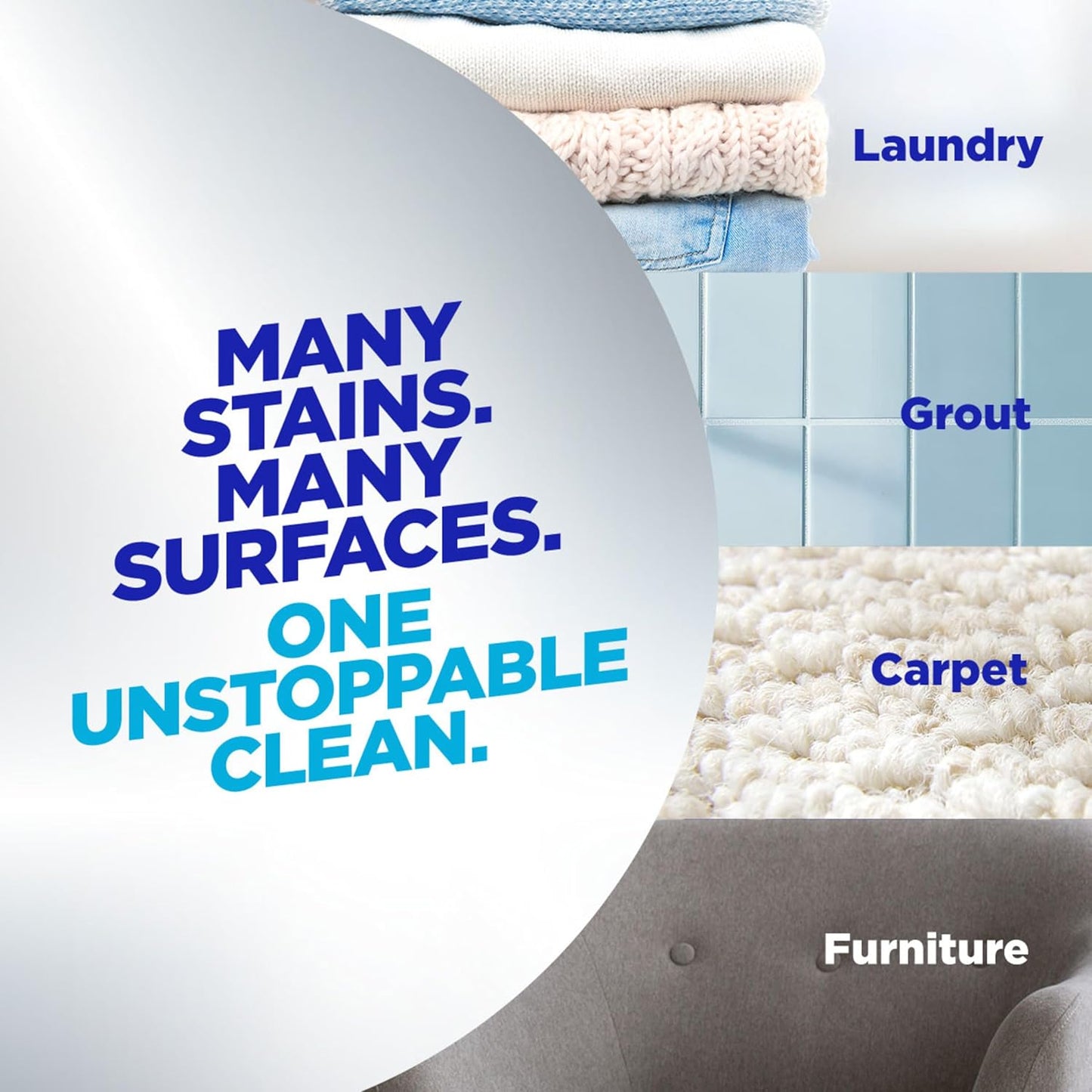 OxiClean Triple Action Versatile Stain Remover Powder, Use with Detergent, Removes Tough Stains like Grease, Blood and Grass, Brightens Colors and Whites, Chlorine Free, 4 lbs