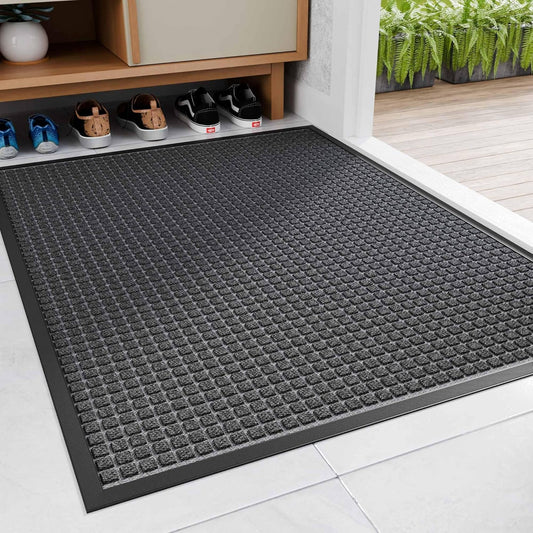 Amyracel Front Door Mat Outdoor Indoor Entrance, 24"x48" All Season Weather Outside Door Mat, Heavy Duty Rubber Backing Doormat for Entryway, Floor Inside Back Door Mats Washable