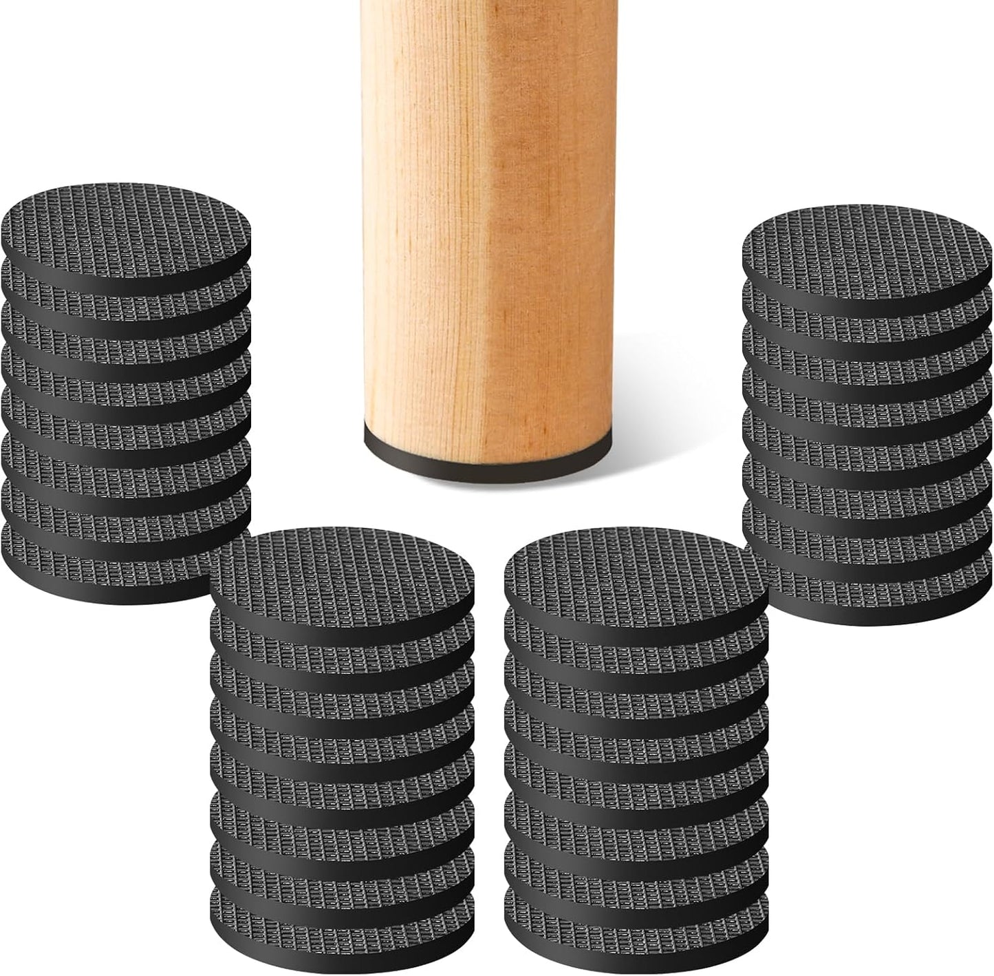 CHUNZEXI Non Slip Furniture Pads - 32 Premium Furniture Grippers Self Adhesive Rubber Furniture Feet, Anti Slide Furniture Hardwood Floor Protector for Keep Couch Stoppers (1.5 inch Round)