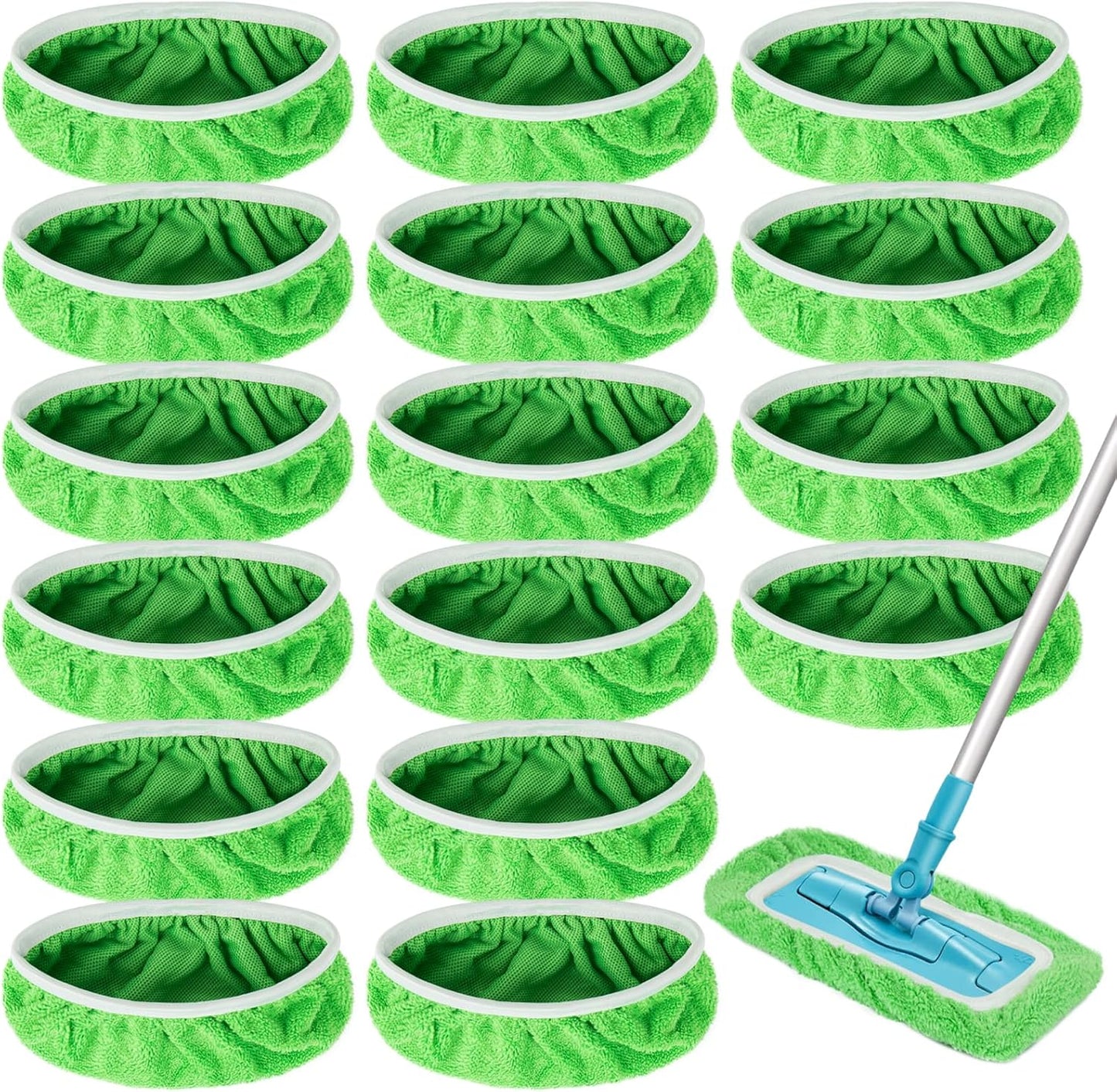 Reusable Dry Sweeping Cloths Microfiber Wet Mop Pads Compatible with Swiffer Sweeper Mop Replacement Sweeping Mopping pad Refills for Hardwood Surface Floor Cleaning (16PCS)