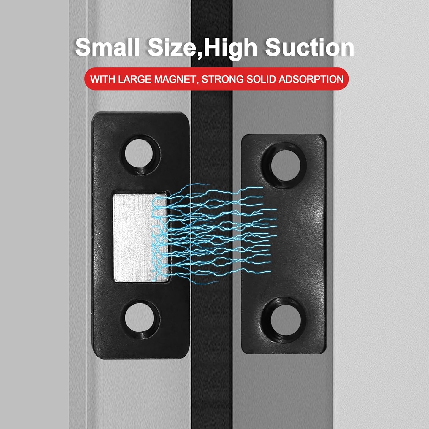 Cabinet Magnetic Catch, 20 Pack Black Ultra Thin Magnetic Cabinet Door Catch, Adhesive Cabinet Magnets for Kitchen Drawer Cabinet Door Closet, Concealed Strong Magnetic Cabinet Latch