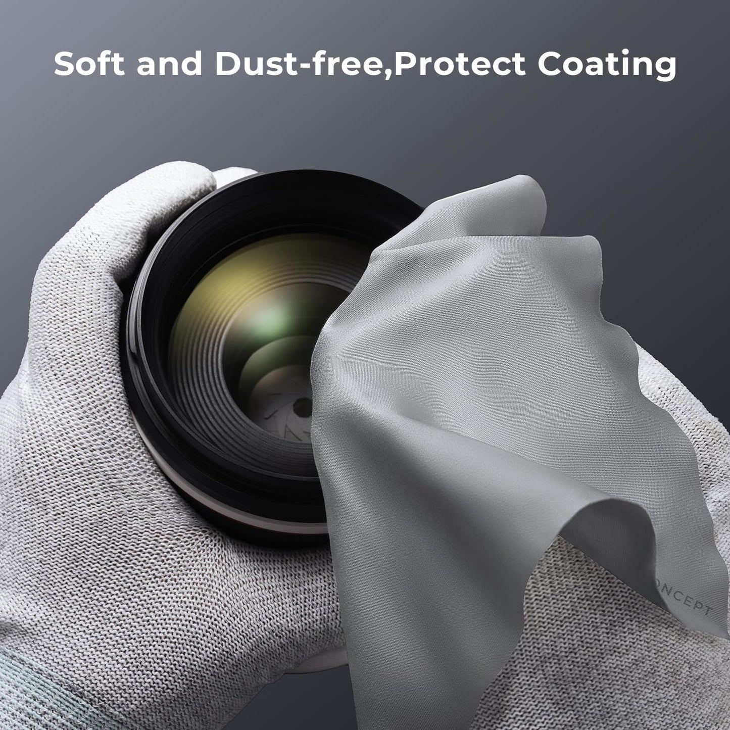 K&F Concept 20 Pack Microfiber Cleaning Cloths - Lens Cleaning Cloth for Cleaning Camera Lenses, Glasses, Screens, Cameras, Eyeglasses, LCD TV Screens, Tablets Washable