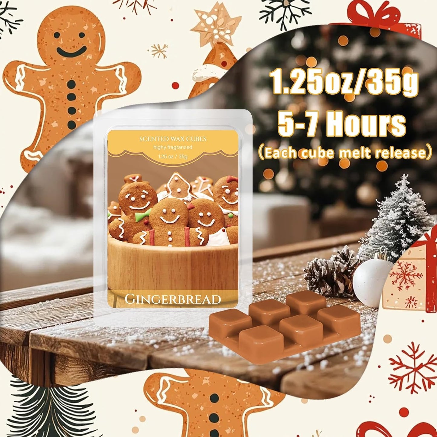 SCENTORINI Christmas Wax Melts, Wax Cubes Strong Scent 12 Pack, Scented Wax Melts, Long Lasting Soy Wax Melts for Warmer