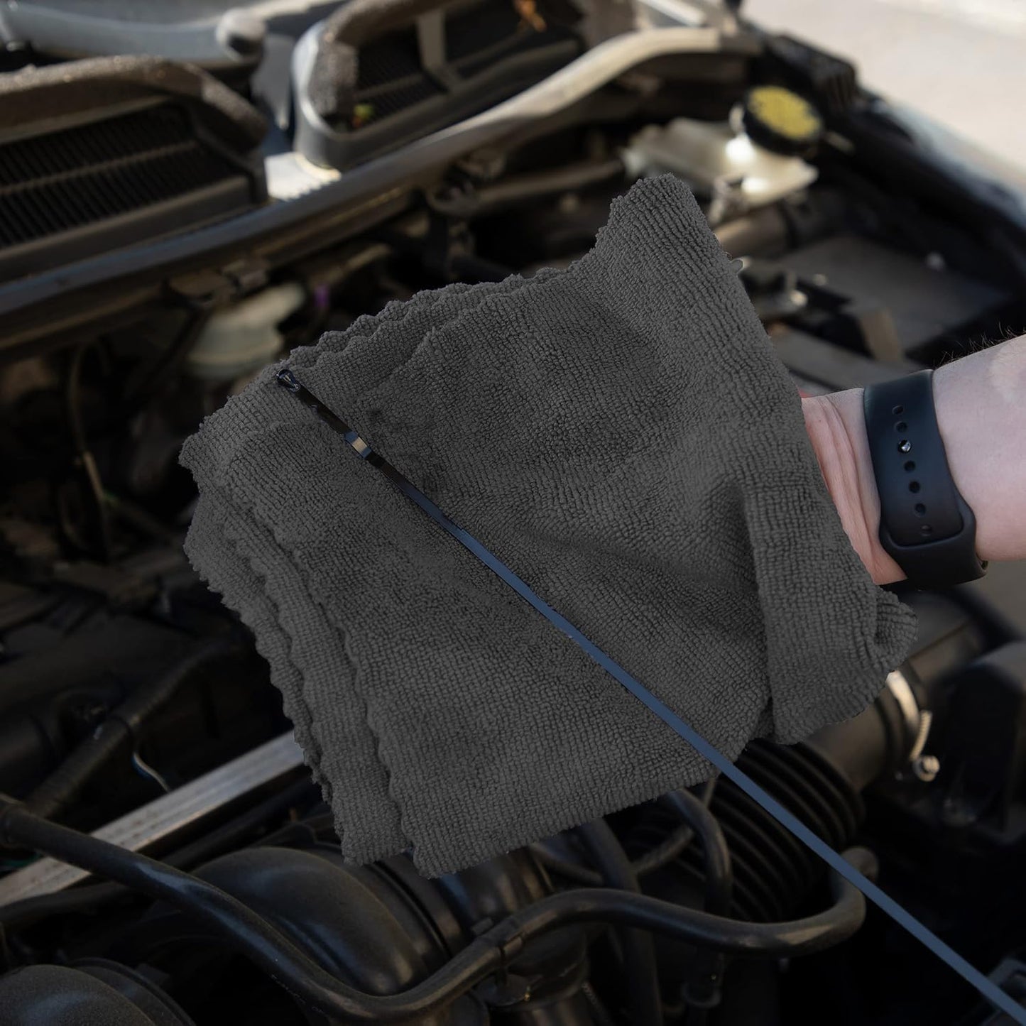 Arkwright Smart Rags in Box - (Pack of 50) Lint Free Microfiber Cleaning Cloth, Scratch & Streak-Free, Dispensable Wash Towels for Cars, Window Glass, and Auto Shop, 12 x 12 in, Black