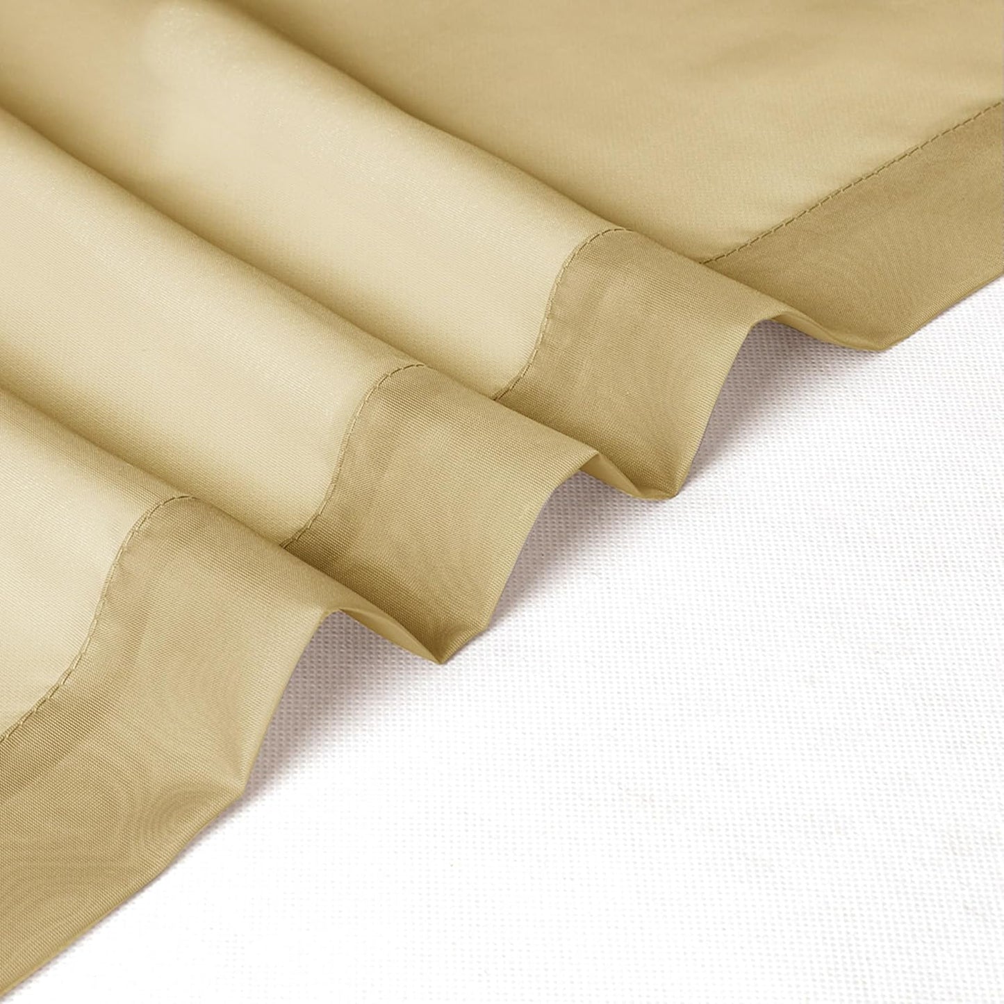 Chyhomenyc Gold Sheer Curtains 63 Inch Length 2 Panels, Rod Pocket Solid Window Sheer Curtain Panels, Elegant Curtains & Drapes for Living Room Bedroom 2 Panels (Gold, 42 W x 63 L)